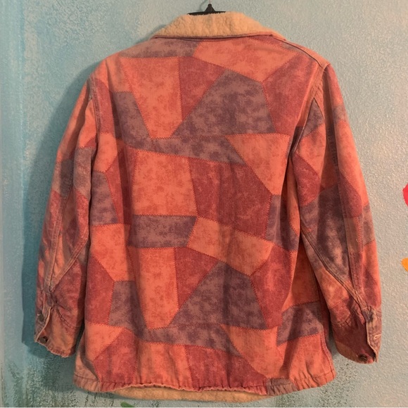 Vintage union Made LEE pink patchwork Sherpa lined utility jacket let HTF - Picture 6 of 8